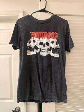Badwood Black Skull Graphic Short-Sleeve Tee